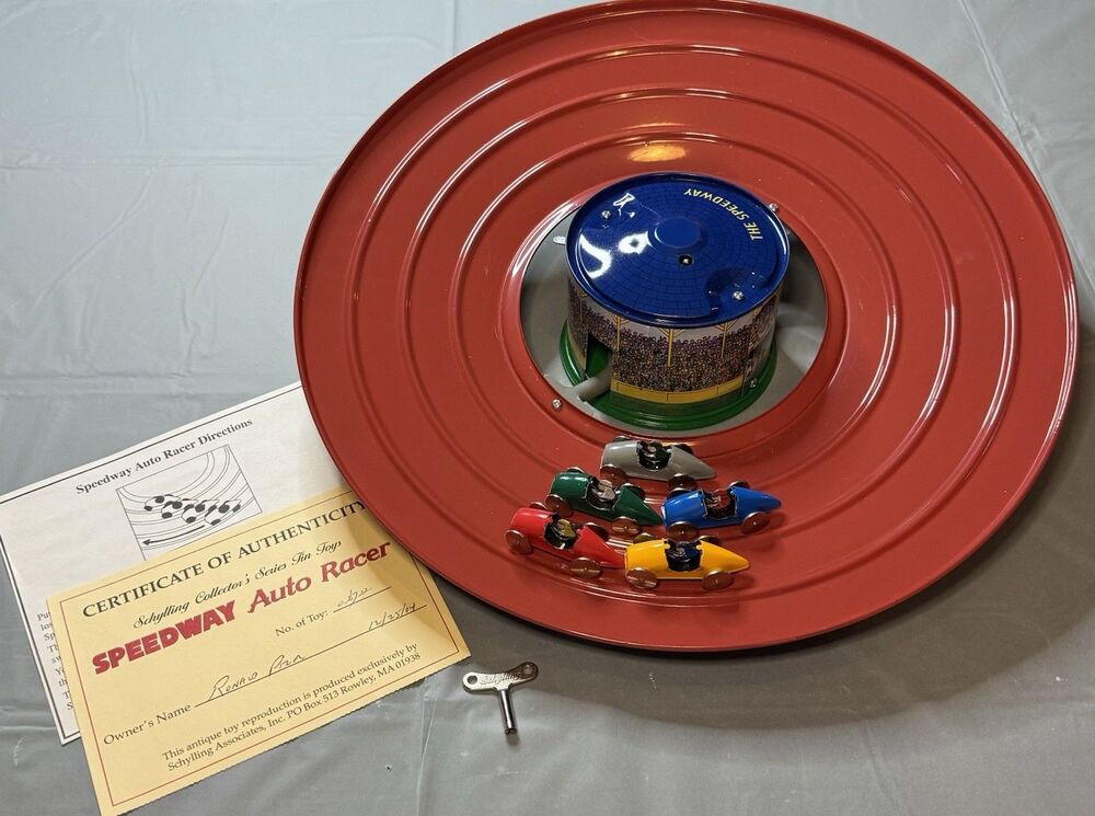 SCHYLLING Collector Series  Speedway Auto Racer Tin Wind up - Complete